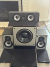 Paradigm Mini Monitor V.2, CC-370 5.1 Home Theater System, PW-2200, Works. Fixed Price $500.00.