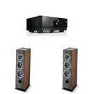 Focal Vestia NO4 Floorstanding Speaker Pair, Dark Wood + Av Receiver Bundle. Fixed Price $3399.99.