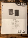 Sony SS-7100 Speaker Service Manual *original*. Fixed Price $14.97.