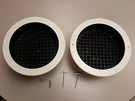 Pair 8" Ceiling Speco Coaxial 68CA20C With Custom Soft White Baffles. Fixed Price $60.00.