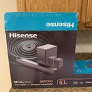 Hisense 5.1 Channel Soundbar With Wireless Subwoofer AX5100G - Black. Fixed Price $184.95.