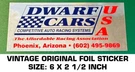 Dwarf Cars Competitive Auto Racing Systems - Vintage Original Foil Decal Sticker. Fixed Price $10.14.