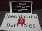 Klh 9250B Cabinet Id Badge.. Fixed Price $9.99.