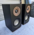 Jamo 801 Bookshelf Speakers Pair 2.0 Channel Black Brown Stand. Fixed Price $85.00.