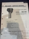 Orig. Sharp QC-54 QC54 Video Camera Service Manual *original*. Fixed Price $29.99.