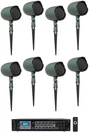 (8) Jbl GSF3-GN 6.5" Landscape Ground Stake/wall 70V Commercial Speakers+amp. Fixed Price $1559.75.