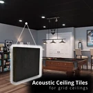 Black Theater Acoustic Drop Ceiling Tiles 24"X24"X1" Sound Absorbing, 20 Pcs. Fixed Price $224.00.