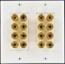 Wall Plate 16 Post For 8 Speakers And Color Coded Home White. Fixed Price $35.95.