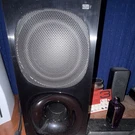 Black 2.1 Channel Home Theater System With Subwoofer, Speakers, Remote Control. Fixed Price $200.00.