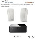 Bose 251 Environmental Speakers White Bookshelf Wired 2.0 Channel 50W Pair. Fixed Price $1300.00.