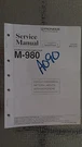 Pioneer M-980 Service Manual Original Repair Book Stereo Power Amplifier. Fixed Price $37.50.