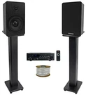 Rockville Bluamp 90 Bluetooth Home Audio RECEIVER+2) 5.25" Black Speakers+stands. Fixed Price $244.95.