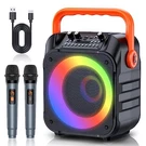 Moyleaf Karaoke Machine With Wireless Microphones HHCC-A9 Black/orange. Fixed Price $42.68.