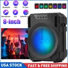 8" 500W Portable Bluetooth Speaker Sub Woofer Heavy Bass Tws Aux Fm W/led Lights. Fixed Price $23.85.