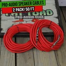 Dj Speaker Cables 50FT Cords 1/4 Male Jack Fat Toad Pa Audio Stage Studio Wires. Fixed Price $51.00.