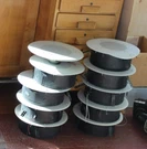 (set Of 10) Bogen 8" Ceiling Speaker S86-T725 W/grill, 9 Rear Covers (see Pics). Fixed Price $350.00.