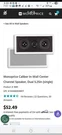 Monoprice 4881 Caliber In-wall Center Channel Speaker, Dual. Fixed Price $30.00.
