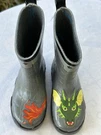 New Kids Kidorable Knight Dragon Fire Waterproof Sz 7 Usa Made Rubber Rain Boots. Fixed Price $24.95.