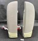 Polk Audio Computer/bookshelf Speakers 1PR Gray Fabric W/offwhite Housing IN6098. Fixed Price $15.00.