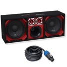 Red Fully Loaded Speaker Box W/ 2X 10" Woofers, 6" Driver, 4" Tweeters. Fixed Price $321.99.