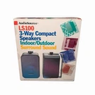 Audiosource LS100 3 Way Compact Indoor / Outdoor Speakers New Open Box. Fixed Price $59.99.