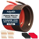 4 Gauge Awg Power/ground Wire Cable Ft BLACK+25 Red, High Shielded. Fixed Price $58.49.
