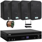 Pyle Arc Sound Home Receiver, 4X 6.5'' 500W Indoor/outdoor Black Speakers W/ Mic. Fixed Price $372.49.