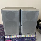 Sharp Speakers, Silver, Removable Fronts, Approx 10", CP-HP500-WORKS Great. Fixed Price $47.99.