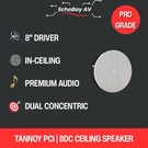 Tannoy Premium 8" Dual Concentric Ceiling Loudspeaker (single) (ta-pci 8DC). Fixed Price $60.00.