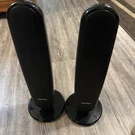 Pair Samsung PS-FQ100 Black Wired 3-OHMS Home Cinema Front Left & Right Speakers. Fixed Price $54.00.
