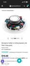 Monoprice 2-WAY Carbon Fiber In-ceiling Speakers 8-INCH- Brand New. Fixed Price $100.00.