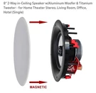 8"CEILING Speaker 2 Way Woofer With Aluminum & Tweeter 1" Titanium For Home... Fixed Price $109.99.