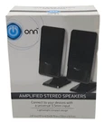 Onn Amplified Stereo Speakers Universal 3.5MM Input Lightweight Compact New. Fixed Price $14.44.