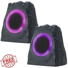 Ggii 2-PACK Solar Rock Speakers, Outdoor Waterproof, 3 Light Modes. Fixed Price $203.99.