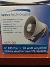 Speco Technologies ASPC-20 6" 20W Weatherproof Pa Speaker Open Box. Fixed Price $50.00.