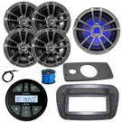 Infinity Radio, Adapter, Spa Bezel, Ant, Led Sub, 4X 6.5" 225W Chrome Speakers. Fixed Price $409.90.