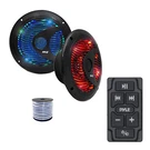 Pyle Marine Bluetooth Controller, 2X 6.5'' 150W Led Speakers (black) W/wire. Fixed Price $138.49.