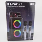 Pwbslai T-08 Karaoke Machine Bluetooth Speaker 2 Wireless Mics Party Lights Tws. Fixed Price $40.49.