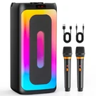 Fanfun Bluetooth Karaoke Machine W/ 2 Wireless Mics Led Rechargeable Speaker -us. Fixed Price $59.99.
