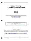 Reaper Audio Recording Edit User Guide Instruction Manual V6.08. Fixed Price $21.95.