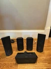 Sony Home Speakers System Set Of 5 Black SS-TSB137, TSB142, And CTB127 Clean. Fixed Price $49.99.