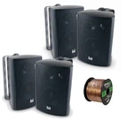 4X Dual LU47PB 4" 100-WATT 3-WAY Indoor/outdoor Black Speakers, 16-G 50 Ft Wire. Fixed Price $159.49.