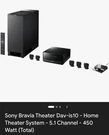 Sony Bravia DAV-IS10 Dvd Home Theater System Cd & Ipod Compatible New In Box. Fixed Price $230.00.