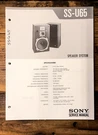 Sony SS-U65 Speaker Service Manual *original*. Fixed Price $14.97.