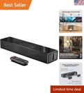 Small But Mighty 2.0 Channel Sound Bar With Remote Control And Wall Mount Kit. Fixed Price $65.99.