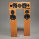 Vienna Acoustics Front Stage Maestro Center + Bach Towers L/r Matched Set Wood. Fixed Price $1200.00.