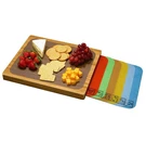 Bamboo Cutting Board With 7 Color Coded Mats Non-slip Bpa Free Kitchen Se. Fixed Price $44.99.
