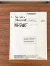 Pioneer M-980 Amplifier Service Manual *original*. Fixed Price $24.97.
