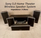 Sony 5.0 Home Theater Speaker System TA-SA100WR SS-TS80 SS-TS81 SS-CT80 W/amp. Fixed Price $129.87.