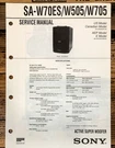 Sony SA-W70ES SA-W505 SA-W705 Super Woofer Service Manual *original*. Fixed Price $14.97.